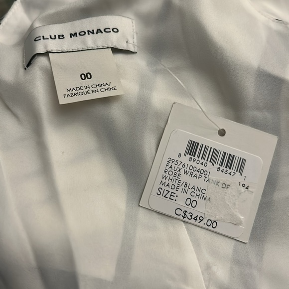 NWT Club Monaco Silk Wrap Dress White Size 00 XS - Picture 5 of 6